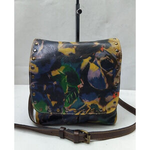 Patricia Nash Multicolor Leather Floral Flap Closure Crossbody Bag
